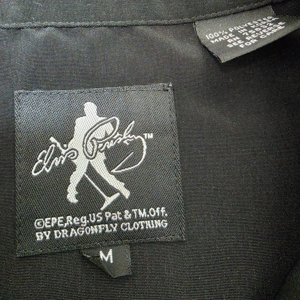 Dragonfly Shirt Mens Medium Elvis Presley Button Up Black Hard Rock Myrtle Beach - Picture 5 of 10